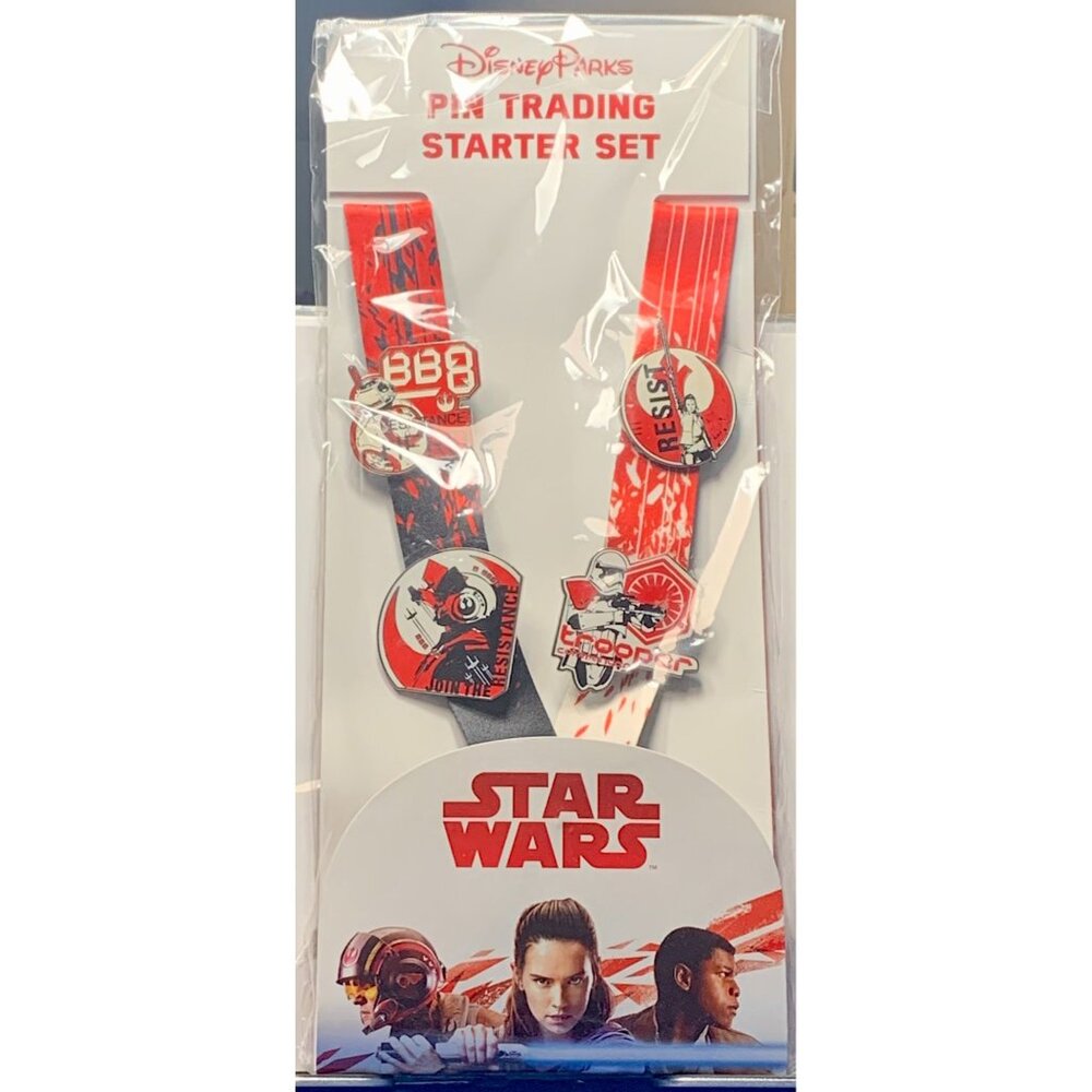 Disney Parks Star Wars Pin Trading Starter Set With Lanyard & Collectible Pins